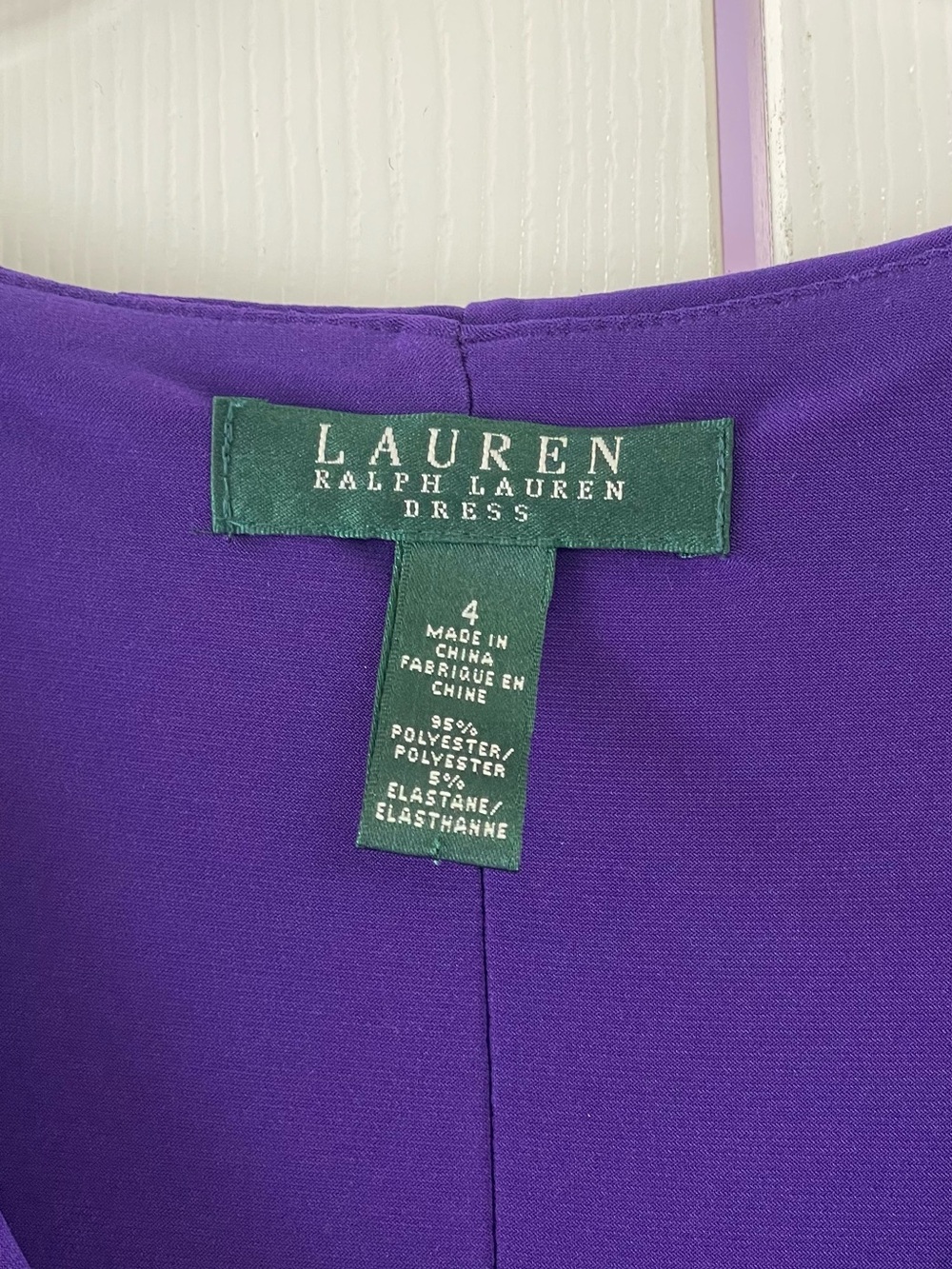 Lauren Ralph Lauren Purple Ruched Cowl Neck Midi Dress Size 4 - Picture 5 of 6